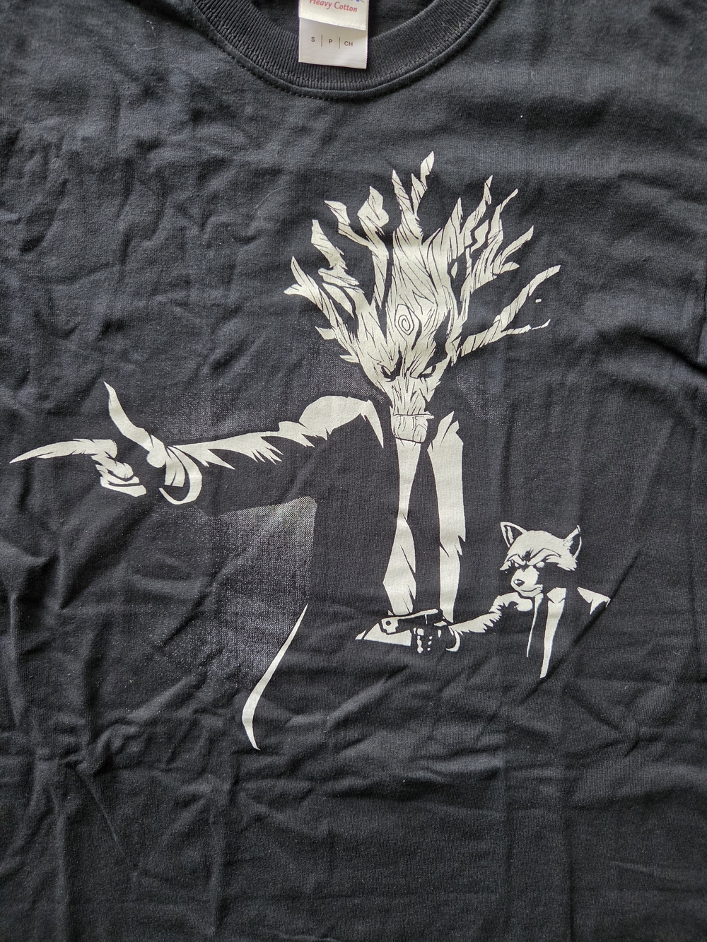 Gildan Black Short-Sleeve T-Shirt with White Graphic
